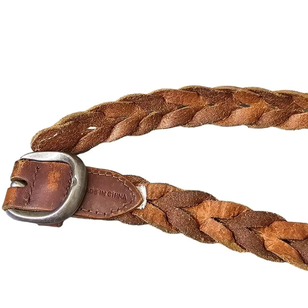 Fossil Women's Brown Gold Skinny Braided Belt